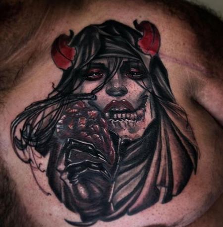 Tattoos - Al Perez Demon Woman Eating Heart - 140103